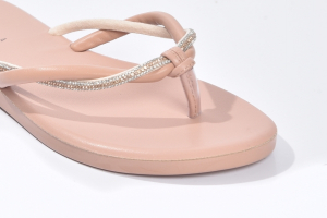 Chinelo Simples Strass Nude